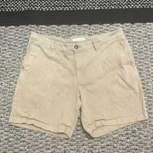 Hawker Rye Shorts Men’s Sz 33x7 Classic Cotton Heather Brown Casual Preppy Chino